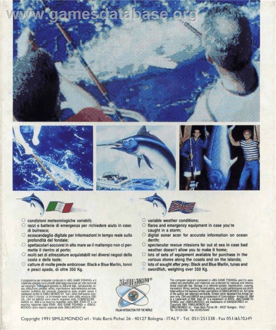 Big Game Fishing - Commodore Amiga - Artwork - Box Back