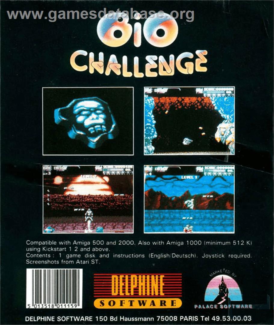 Bio Challenge - Commodore Amiga - Artwork - Box Back