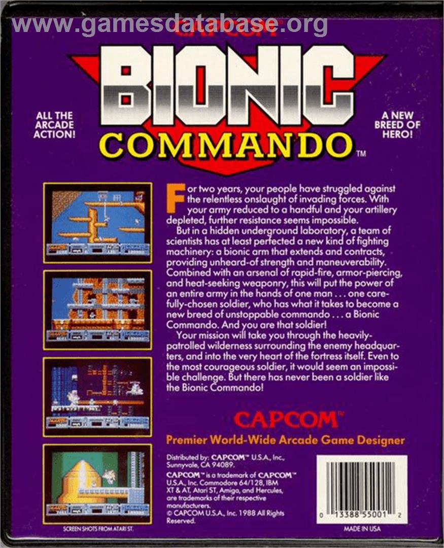 Bionic Commando - Commodore Amiga - Artwork - Box Back