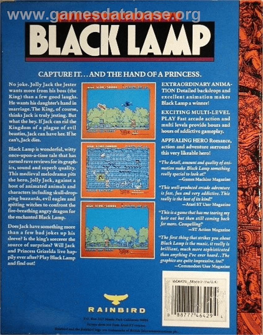 Black Lamp - Commodore Amiga - Artwork - Box Back