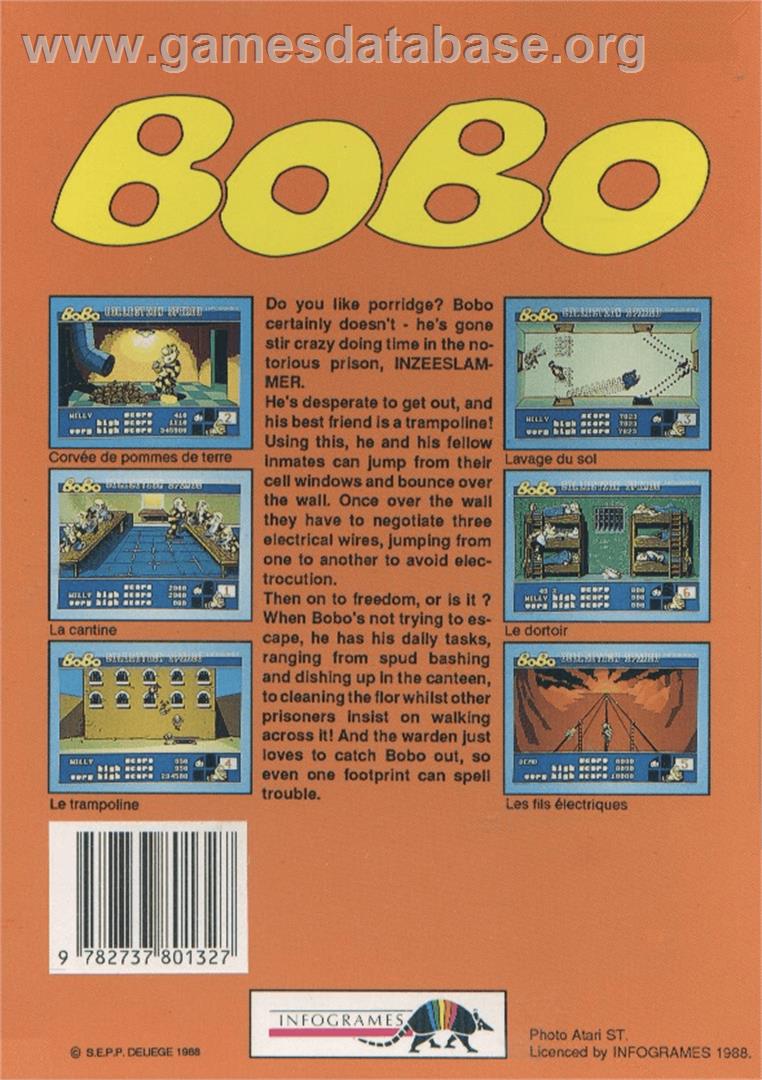 BoBo - Commodore Amiga - Artwork - Box Back