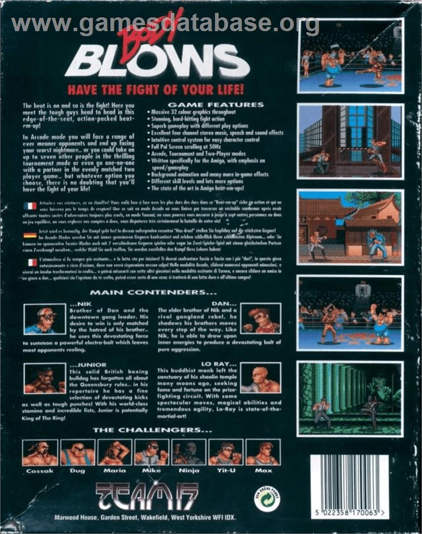 Body Blows - Commodore Amiga - Artwork - Box Back