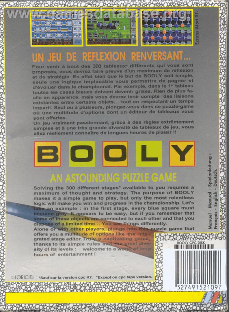 Booly - Commodore Amiga - Artwork - Box Back