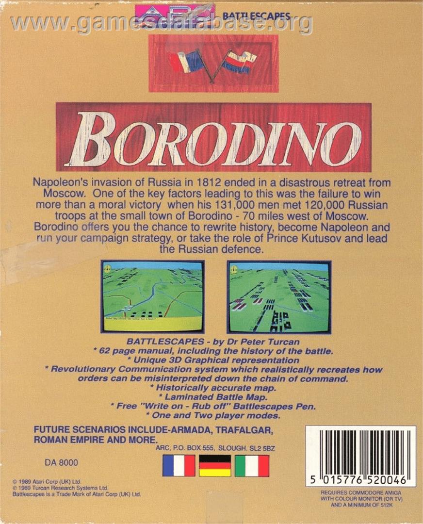 Borodino - Commodore Amiga - Artwork - Box Back