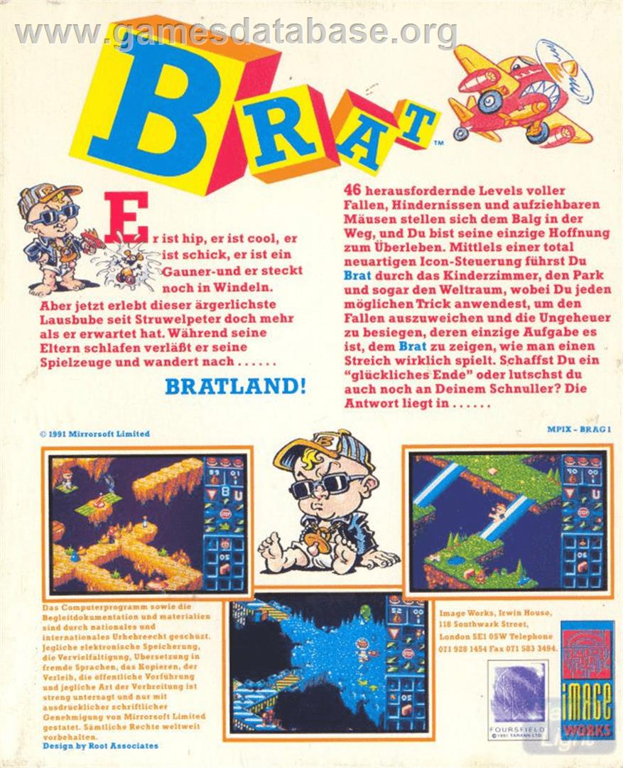 Brat - Commodore Amiga - Artwork - Box Back