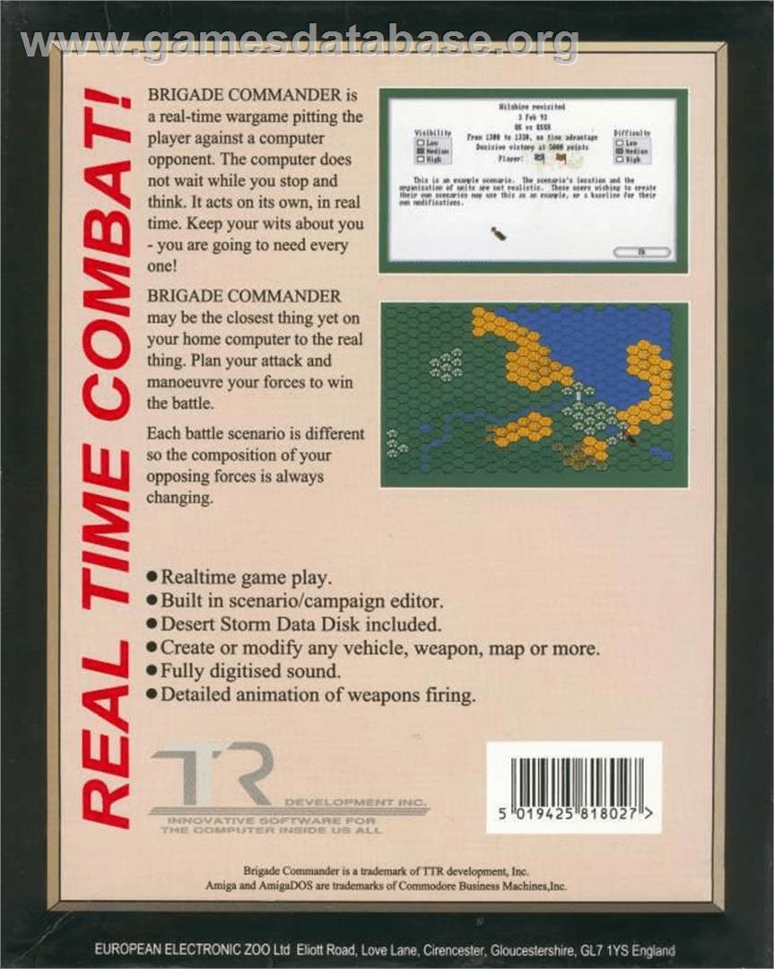 Brigade Commander - Commodore Amiga - Artwork - Box Back