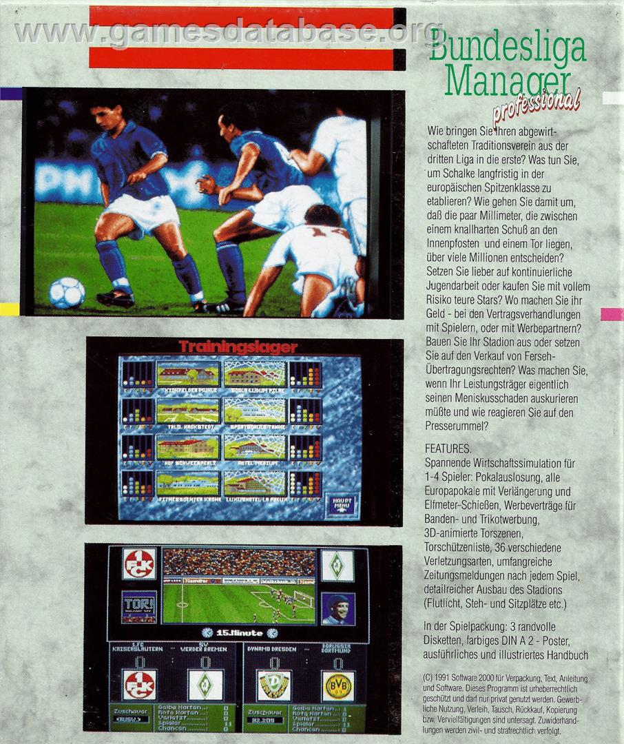 Bundesliga Manager Professional - Commodore Amiga - Artwork - Box Back