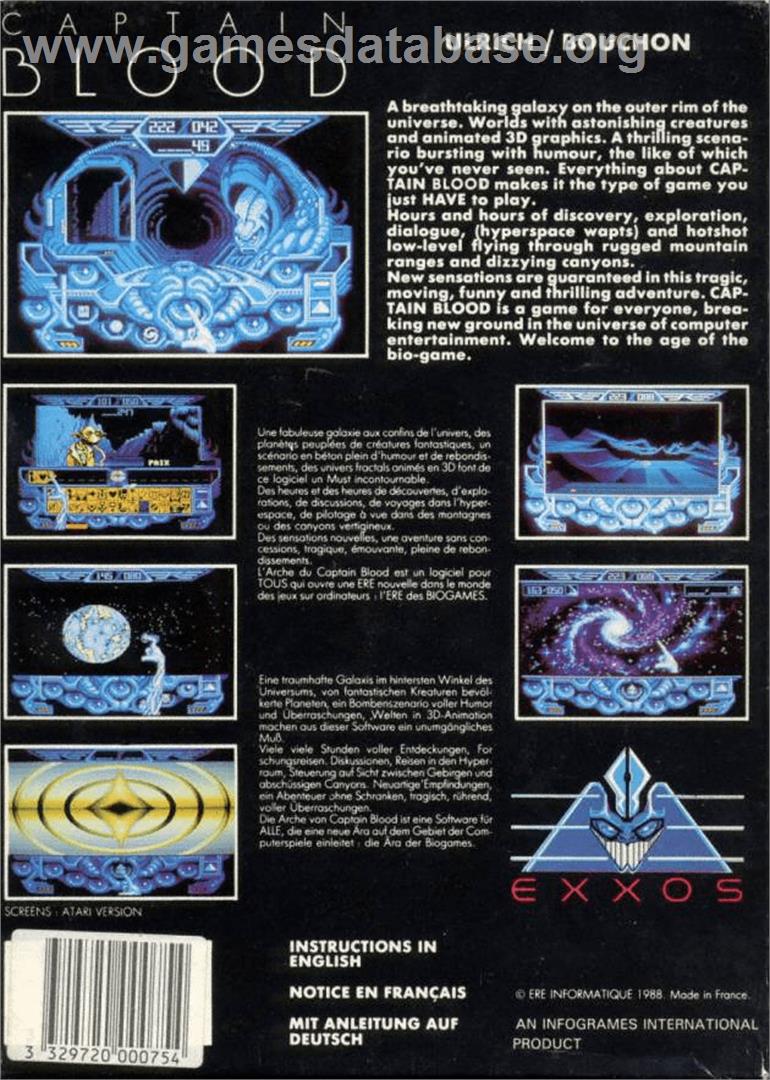 Captain Blood - Commodore Amiga - Artwork - Box Back