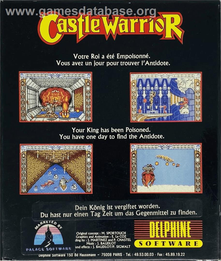 Castle Warrior - Commodore Amiga - Artwork - Box Back