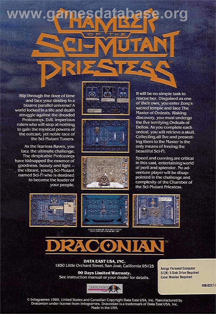 Chamber of the Sci-Mutant Priestess - Commodore Amiga - Artwork - Box Back