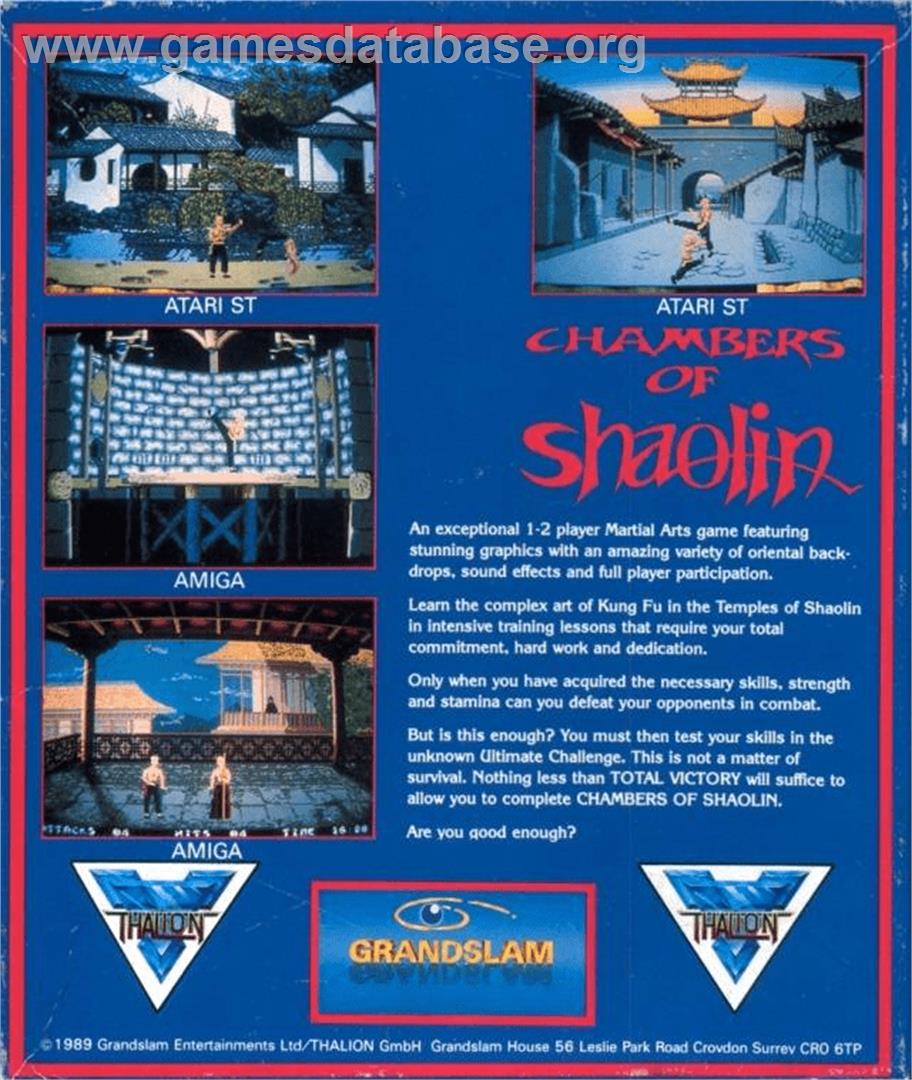 Chambers of Shaolin - Commodore Amiga - Artwork - Box Back