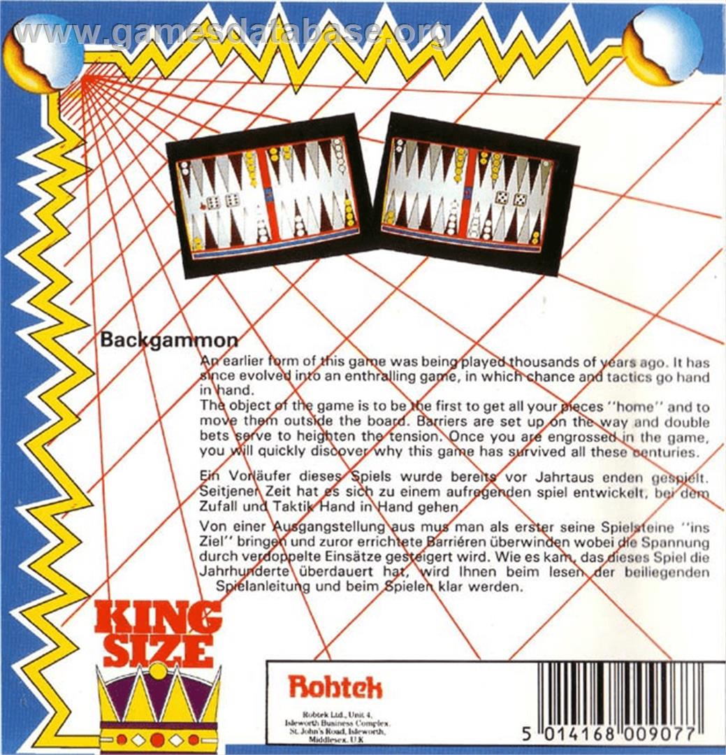 Championship Backgammon - Commodore Amiga - Artwork - Box Back