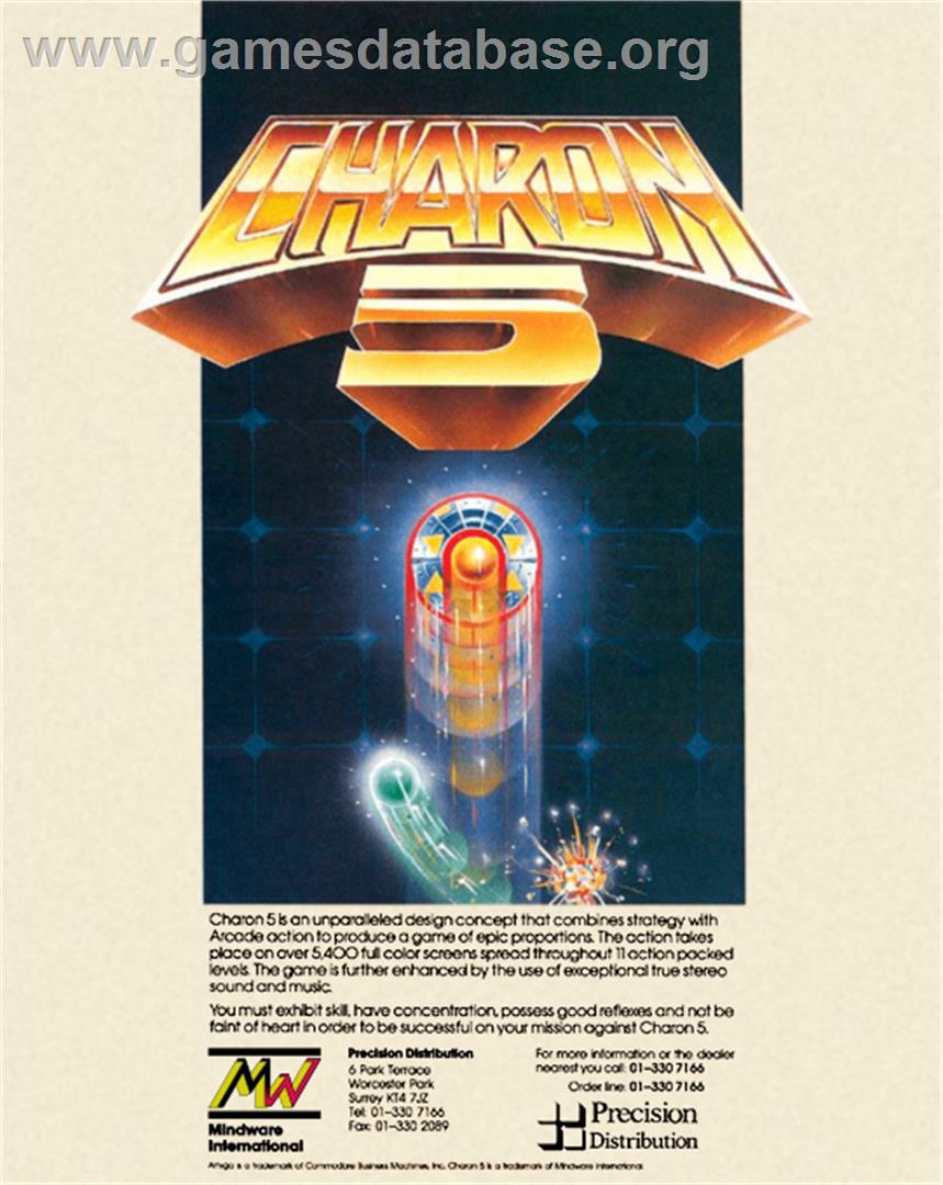 Charon 5 - Commodore Amiga - Artwork - Box Back
