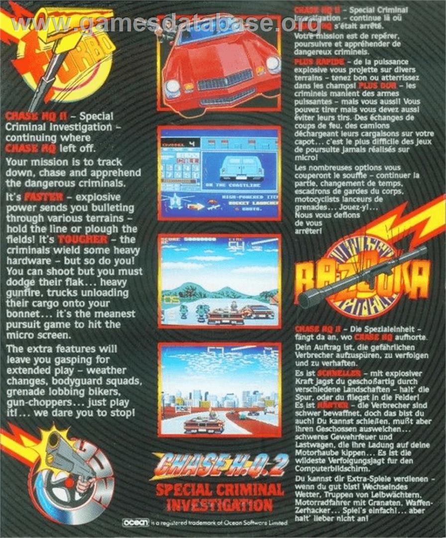 Chase H.q. 2 - Special Criminal Investigation - Commodore Amiga - Artwork - Box Back