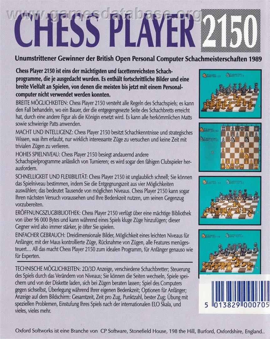 Chess Player 2150 - Commodore Amiga - Artwork - Box Back