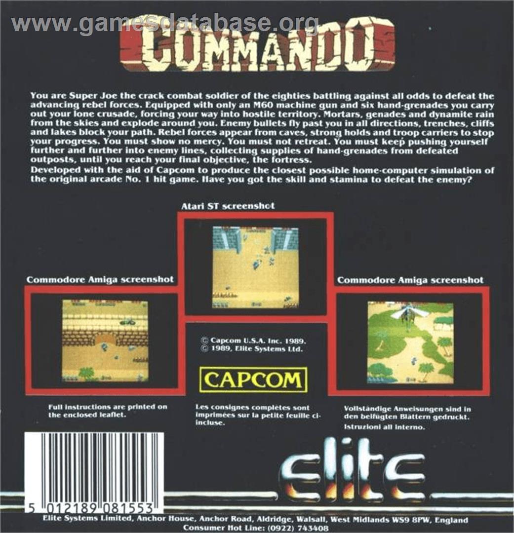 Commando - Commodore Amiga - Artwork - Box Back