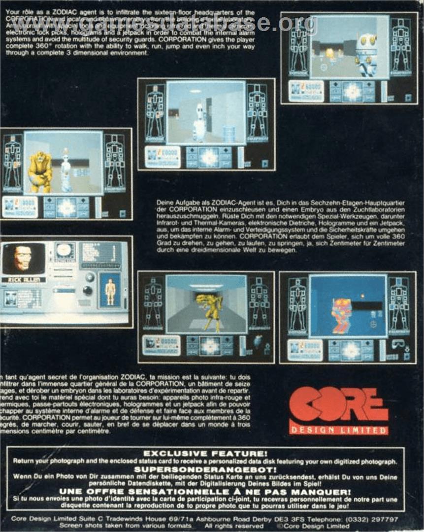 Corporation - Commodore Amiga - Artwork - Box Back