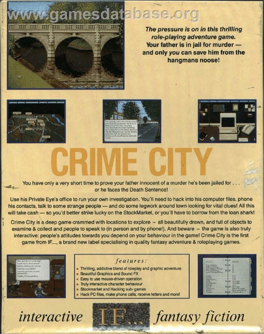 Crime City - Commodore Amiga - Artwork - Box Back