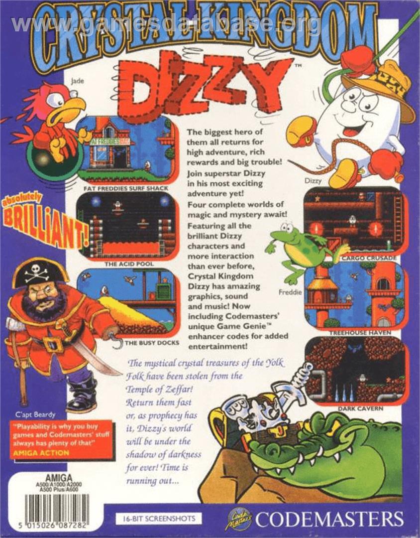 Crystal Kingdom Dizzy - Commodore Amiga - Artwork - Box Back