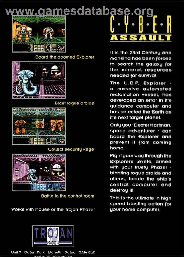 Cyber Assault - Commodore Amiga - Artwork - Box Back