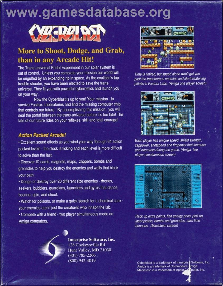Cyberblast - Commodore Amiga - Artwork - Box Back
