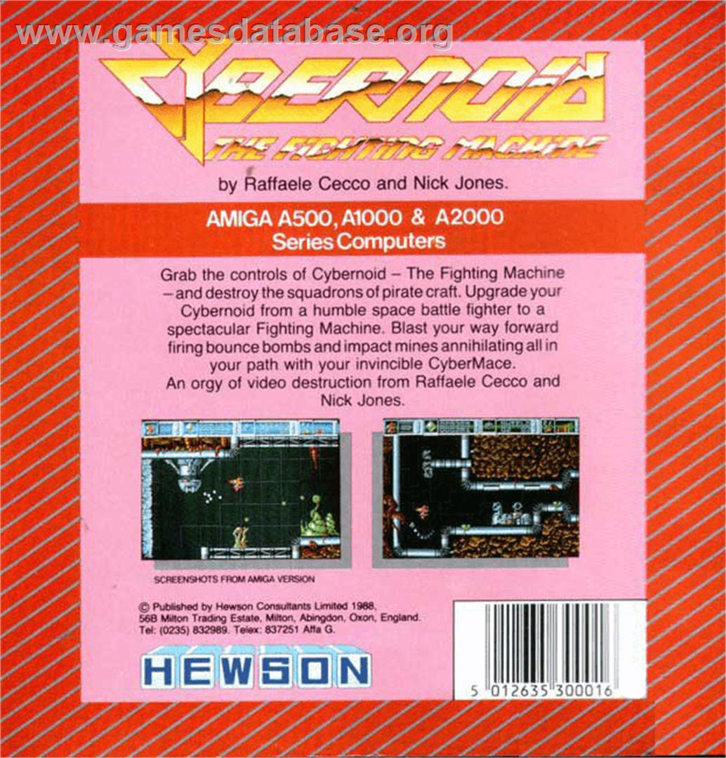 Cybernoid: The Fighting Machine - Commodore Amiga - Artwork - Box Back