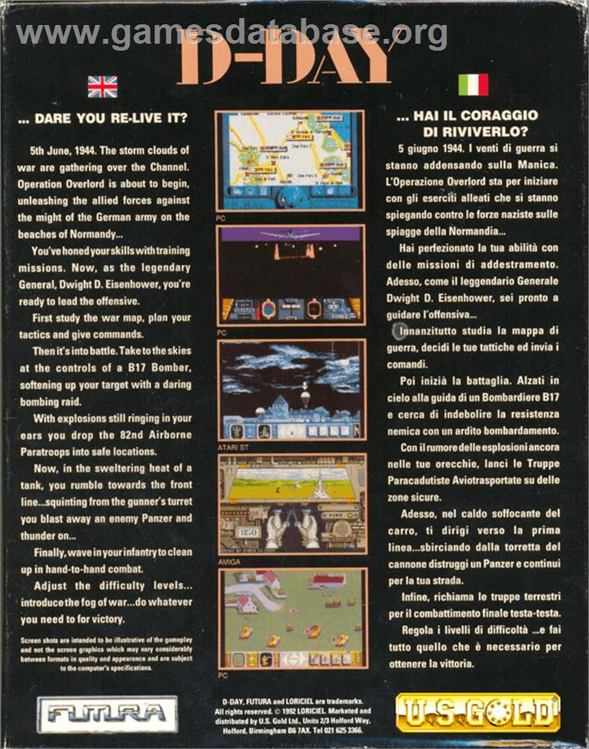 D-day - Commodore Amiga - Artwork - Box Back