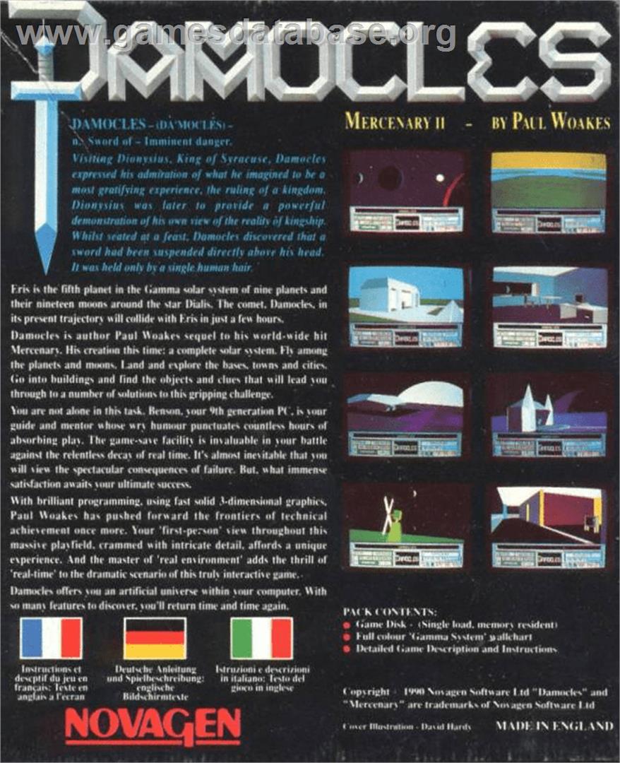 Damocles: Mercenary 2 - Commodore Amiga - Artwork - Box Back