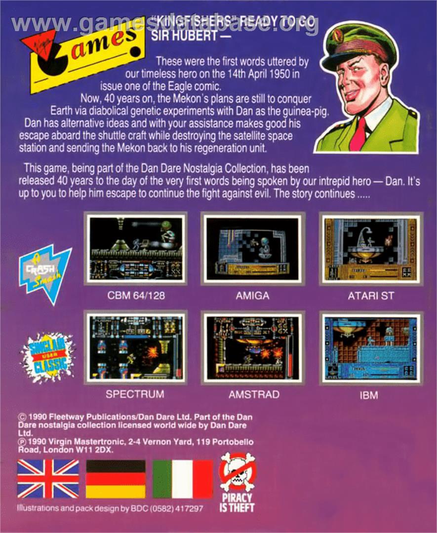 Dan Dare 3: The Escape - Commodore Amiga - Artwork - Box Back