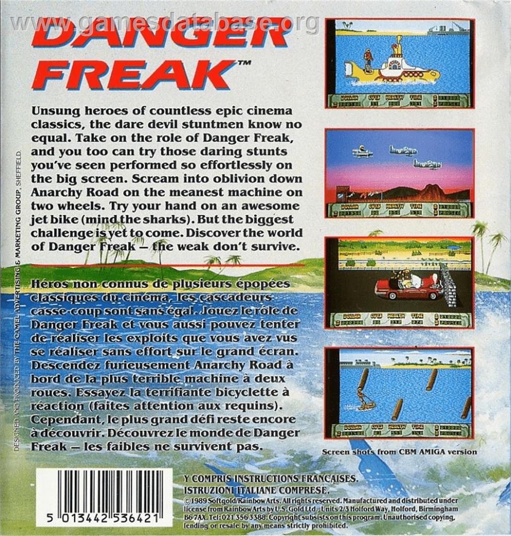 Danger Freak - Commodore Amiga - Artwork - Box Back