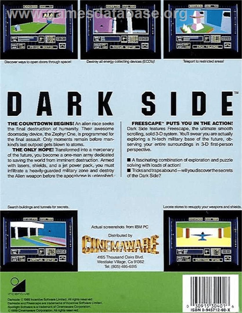 Dark Side - Commodore Amiga - Artwork - Box Back