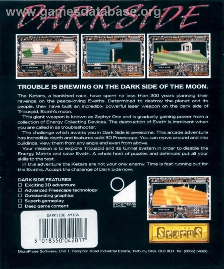 Dark Side - Commodore Amiga - Artwork - Box Back