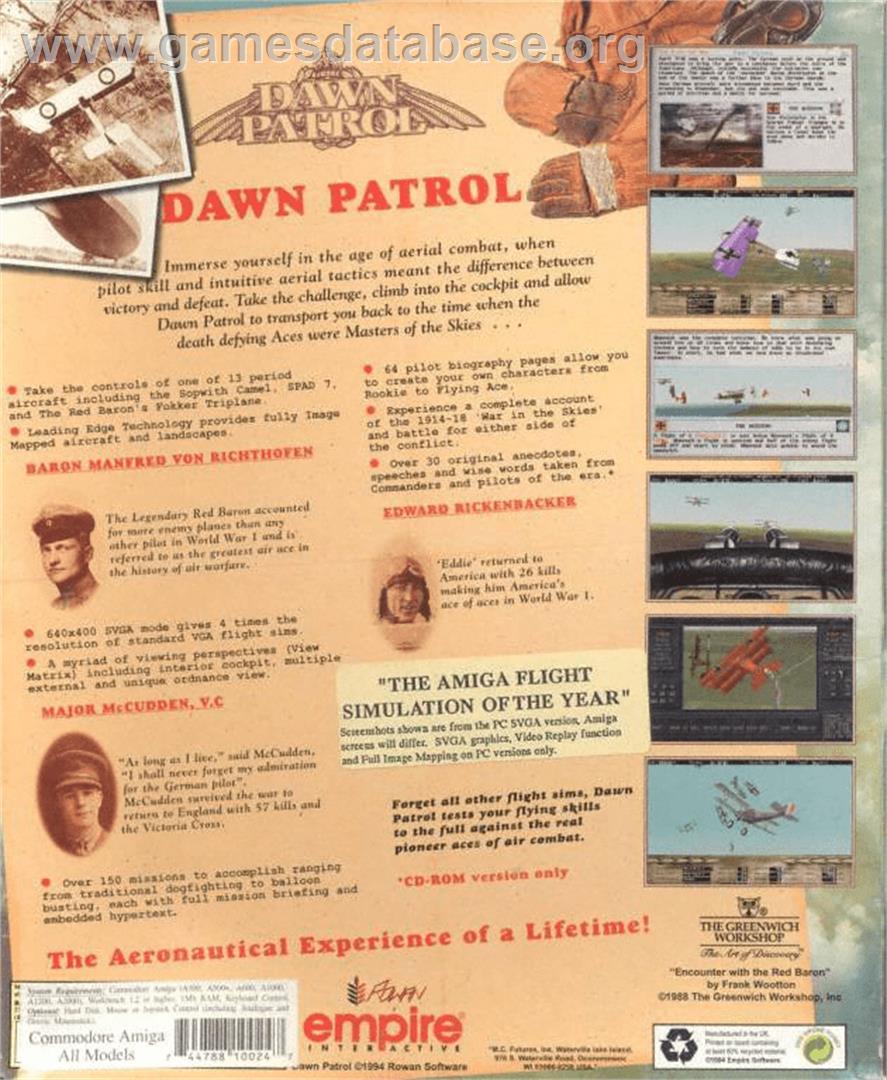 Dawn Patrol - Commodore Amiga - Artwork - Box Back