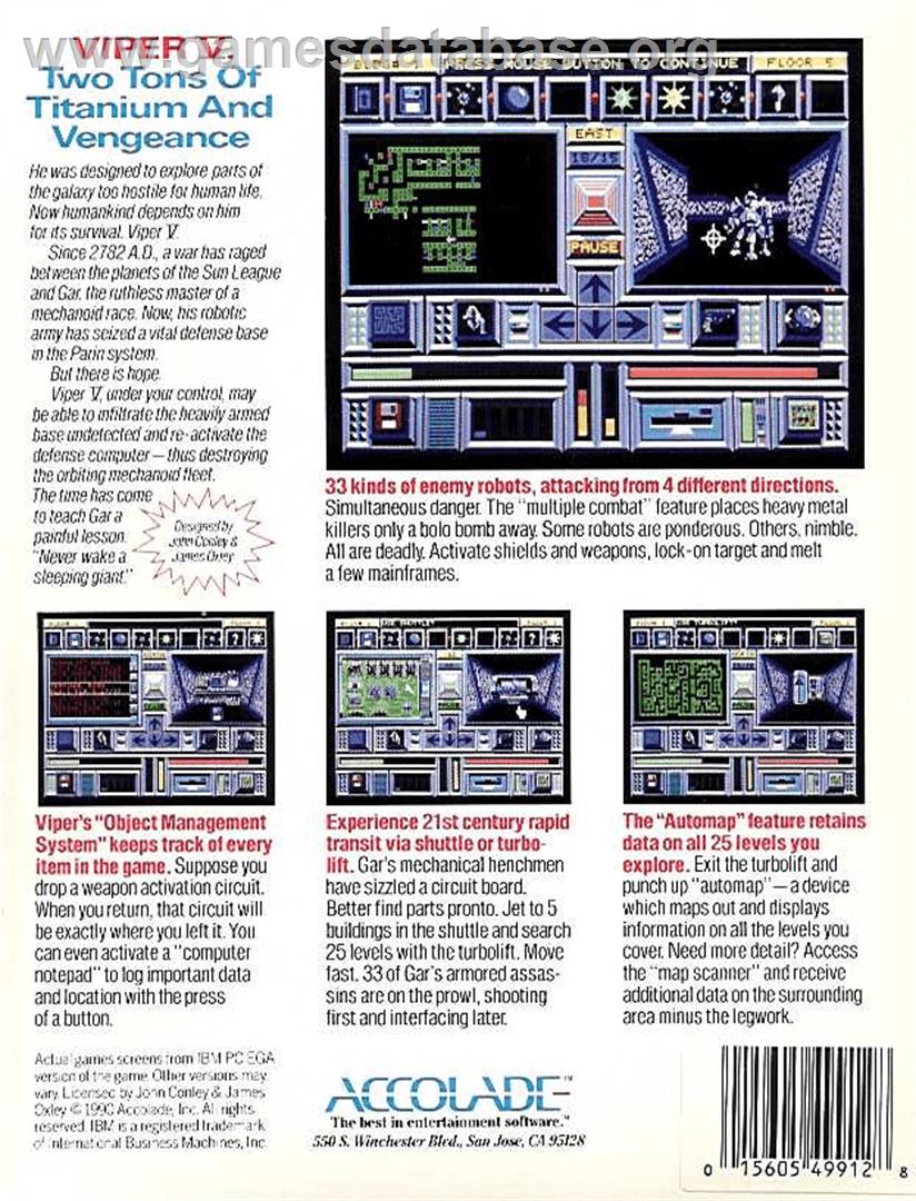 Day of the Viper - Commodore Amiga - Artwork - Box Back