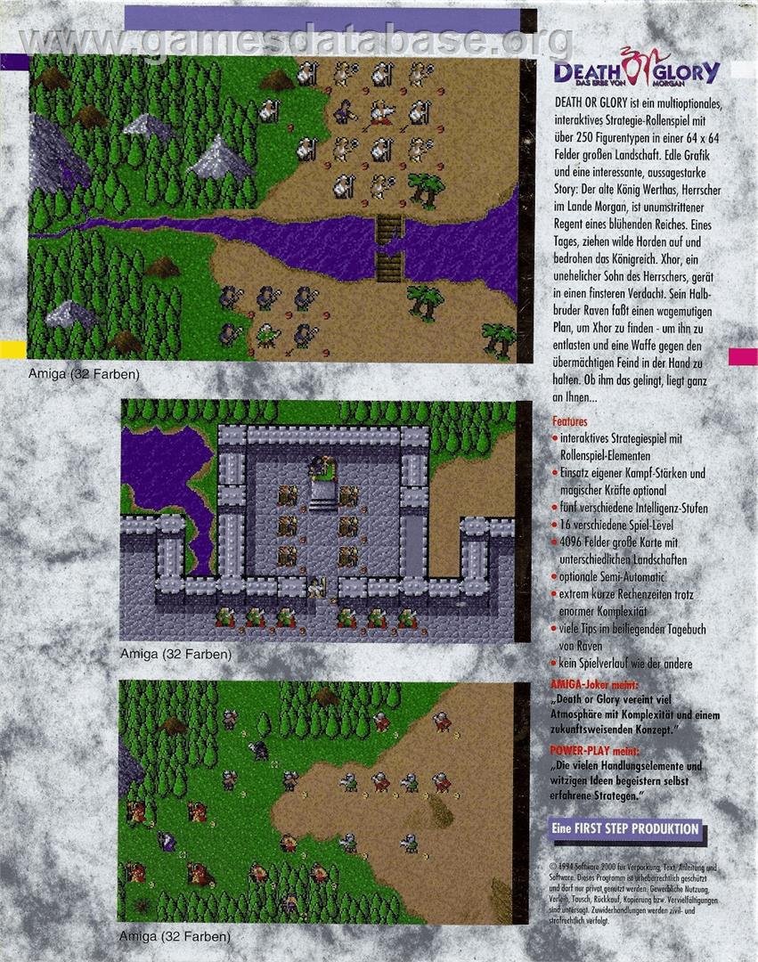 Death Or Glory - Das Erbe Von Morgan - Commodore Amiga - Artwork - Box Back