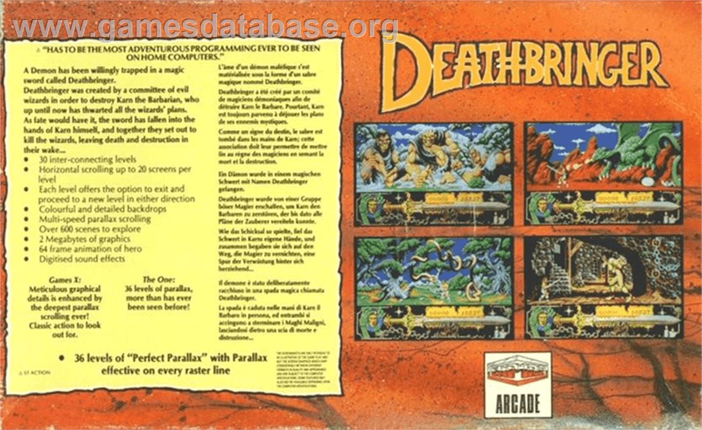 Deathbringer - Commodore Amiga - Artwork - Box Back