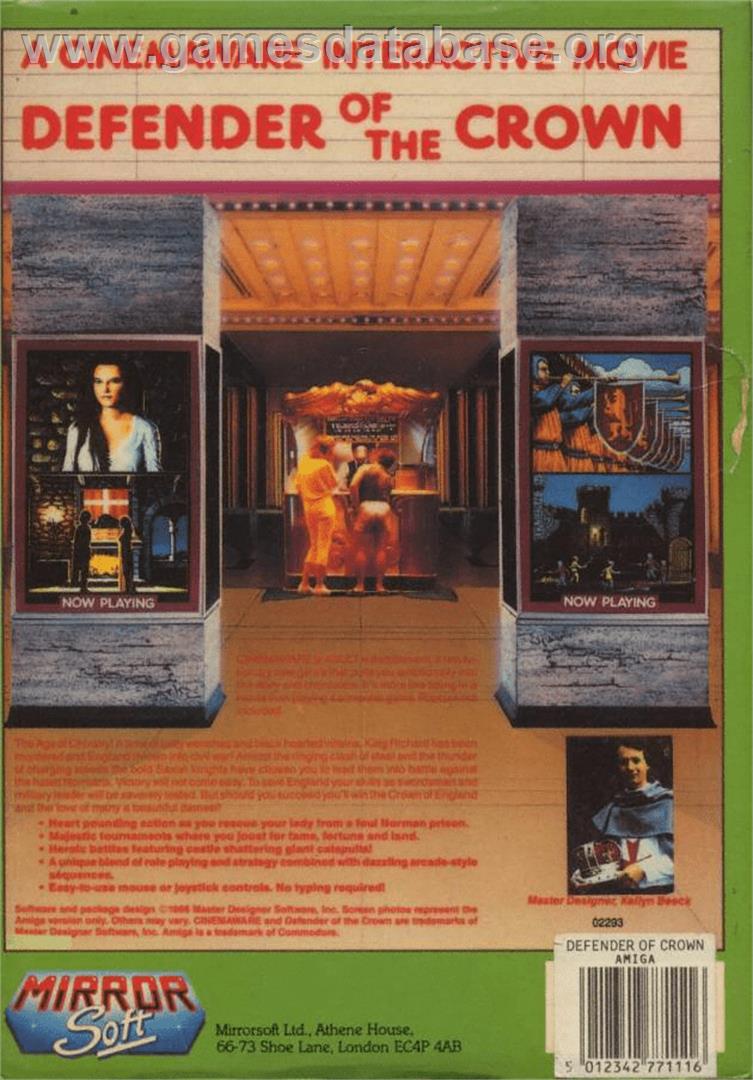 Defender of the Crown - Commodore Amiga - Artwork - Box Back