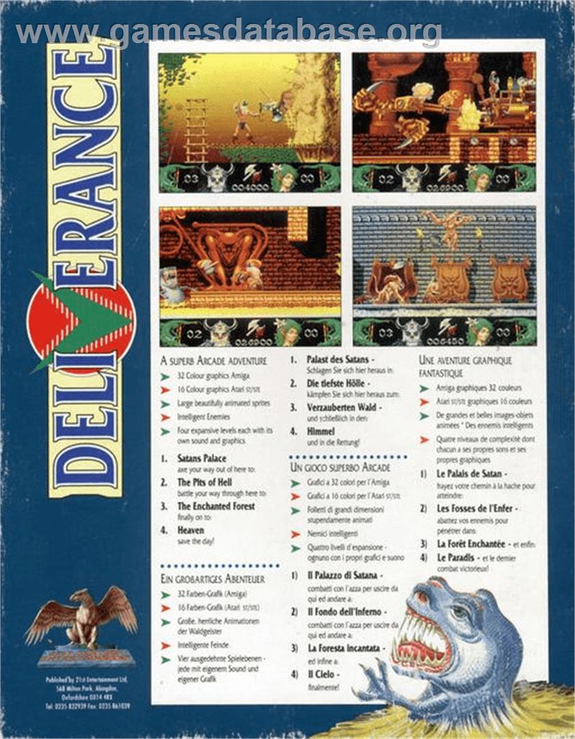 Deliverance: Stormlord 2 - Commodore Amiga - Artwork - Box Back