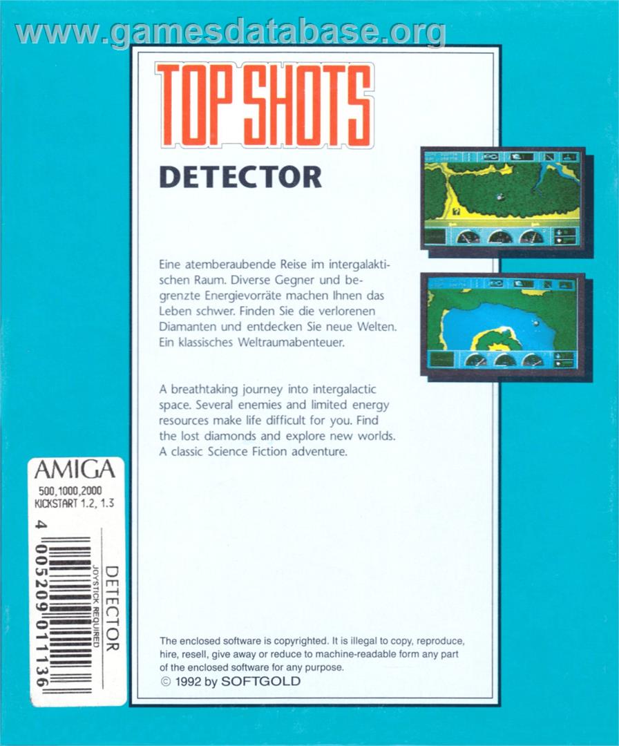 Detector - Commodore Amiga - Artwork - Box Back