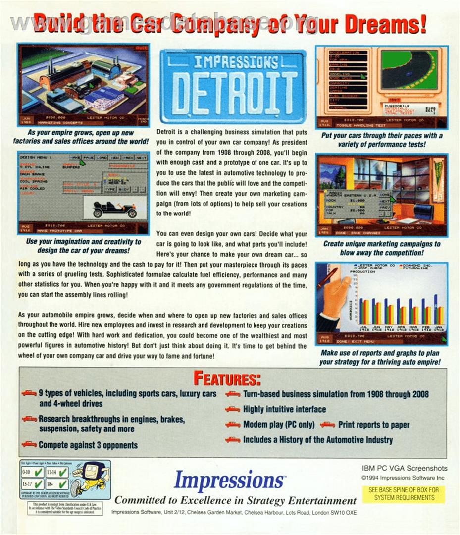 Detroit - Commodore Amiga - Artwork - Box Back