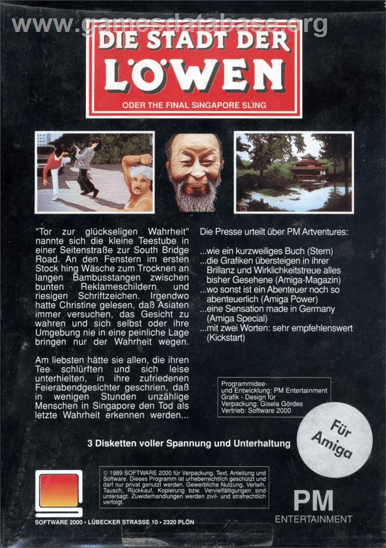 Die Stadt der Löwen - Commodore Amiga - Artwork - Box Back
