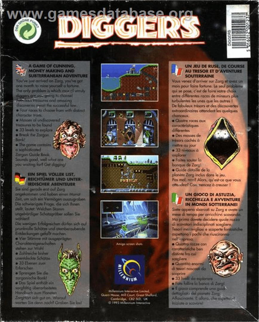 Diggers - Commodore Amiga - Artwork - Box Back