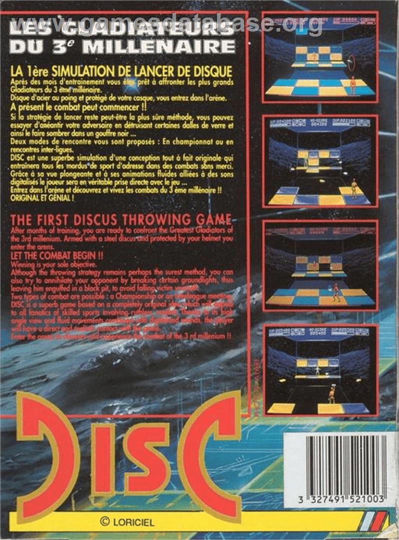 Disc - Commodore Amiga - Artwork - Box Back