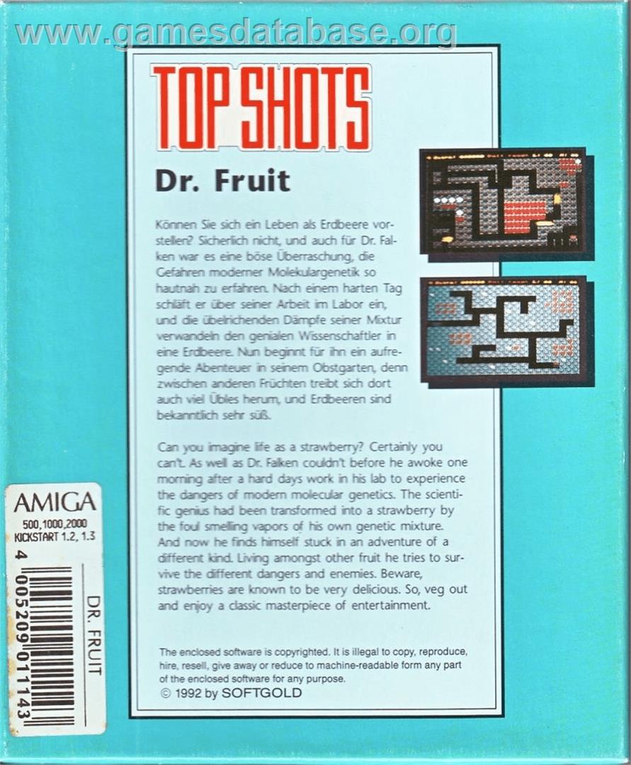 Dr. Fruit - Commodore Amiga - Artwork - Box Back