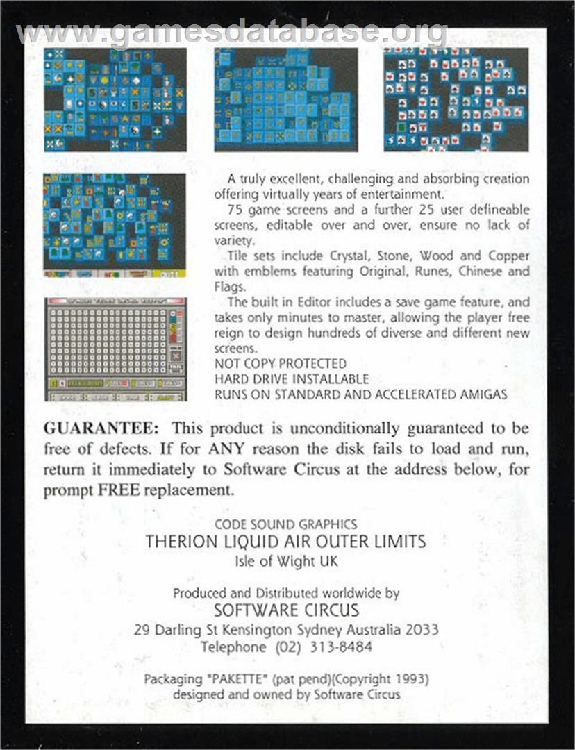 Dragon Tiles 2 - The Tournament - Commodore Amiga - Artwork - Box Back