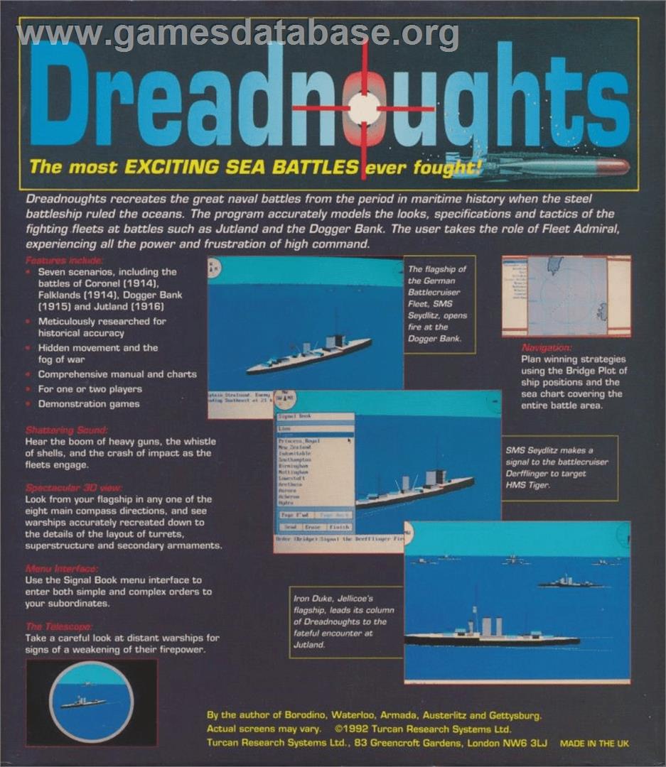 Dreadnoughts - Commodore Amiga - Artwork - Box Back