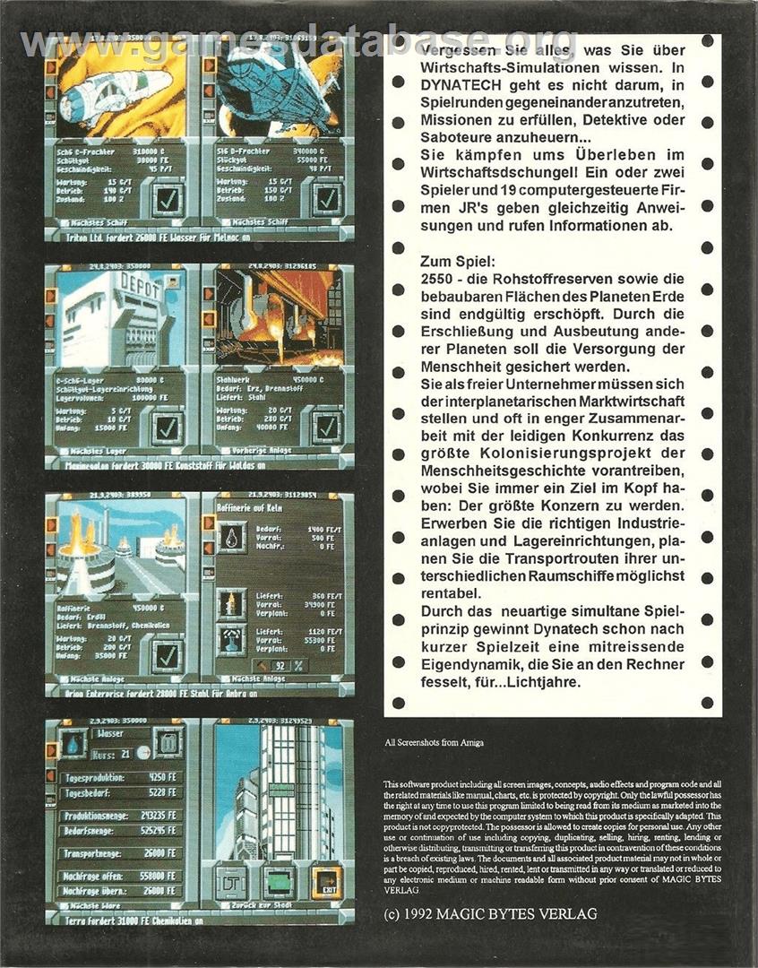 Dynatech - Commodore Amiga - Artwork - Box Back