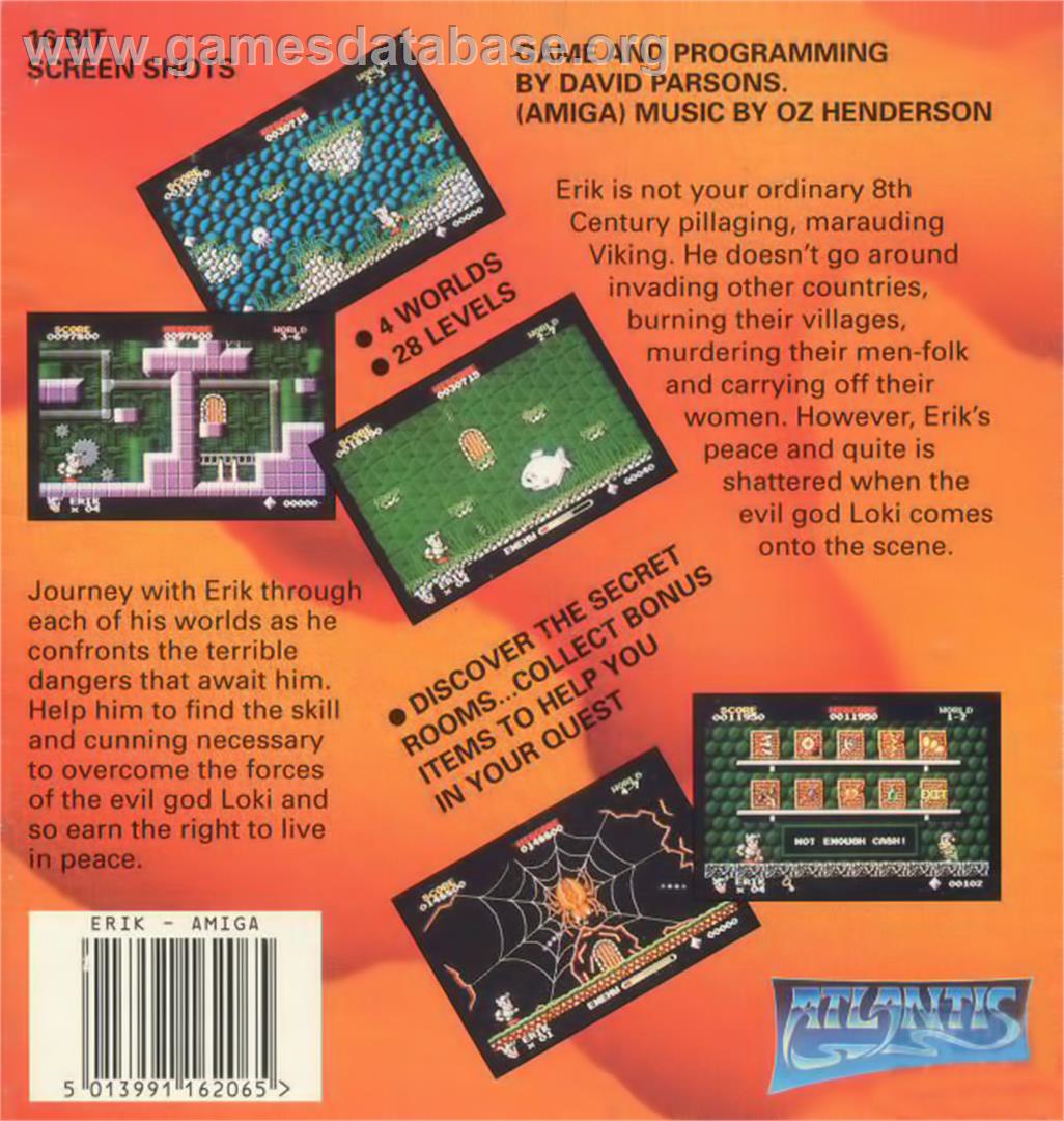 Erik - Commodore Amiga - Artwork - Box Back