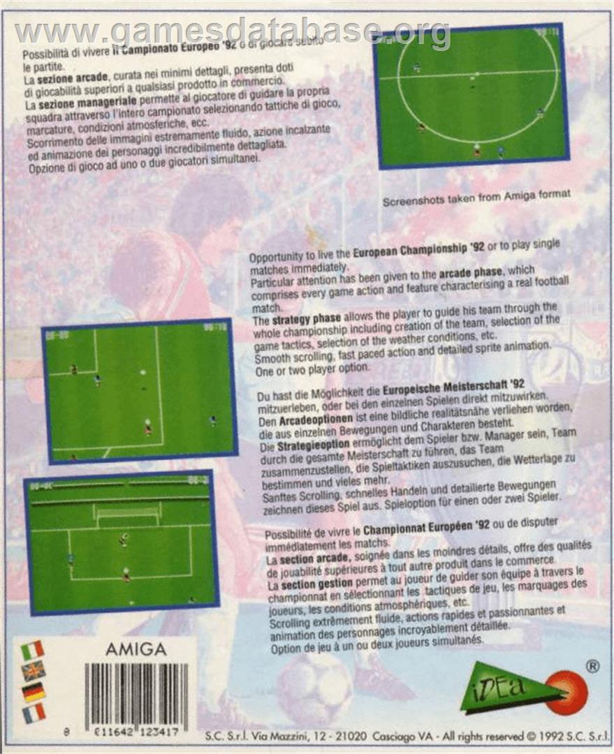 European Champions - Commodore Amiga - Artwork - Box Back