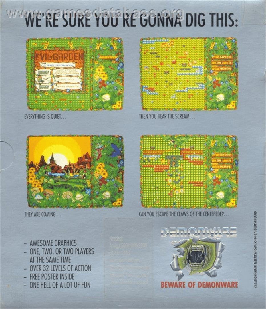 Evil Garden - Commodore Amiga - Artwork - Box Back